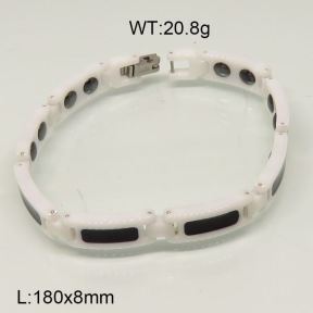 SS Ceramic Bracelet  6B90027aivb-244
