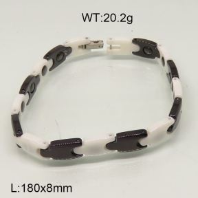 SS Ceramic Bracelet  6B90029aivb-244