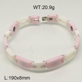 SS Ceramic Bracelet  6B90032aivb-244